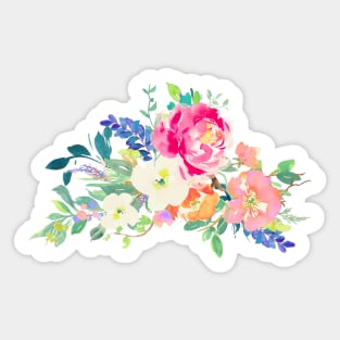 Floral Watercolor, Pink Peonies Sticker